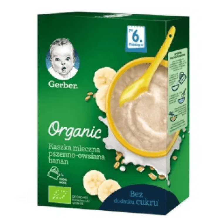 Каша молочна Gerber Organic Пшенично-вівсяна з бананом 240г - image-0